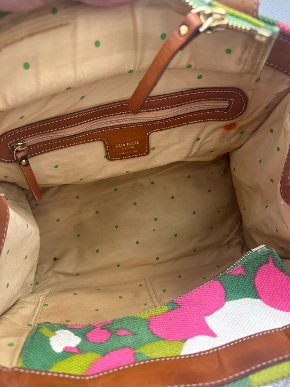 Vintage Kate Spade Boho Retro Summer Spring Floral Handbag Tote **Fair READ**